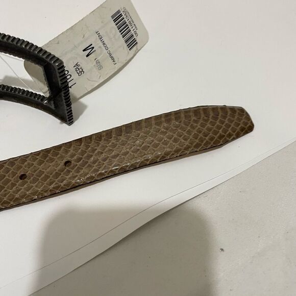 New Carlisle belt snake skin  beige leather buckle jeweled main image 8